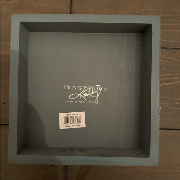 Primitives by Kathy Phillips “How Strong” box sign rustic wood art decor - Picture 4 of 5
